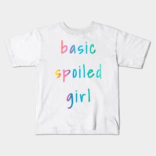 Basic Spoiled Girl Rainbow Tie Dye Watercolor Sticker for Girls Water Flask Sleepover Pillow Kids T-Shirt
